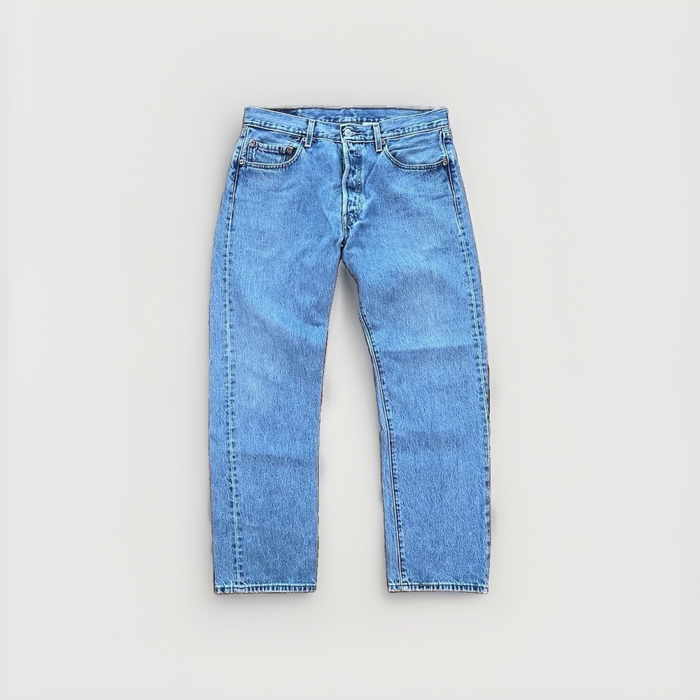 VTG Levis Original 501 Jeans Mens 34x32 (33x31) Blue Med Wash Straight Leg Denim